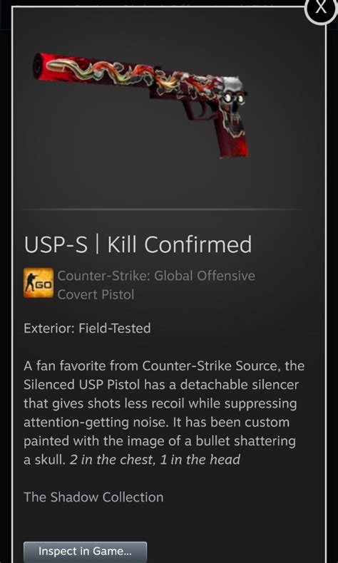 Csgo Skins USP S KILL CONFIRMED FT 0 18 Video Gaming Gaming