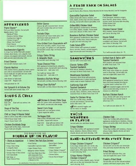 chilis menu example - 2019