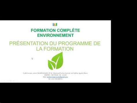 Présentation du programme de la formation en environnement YouTube