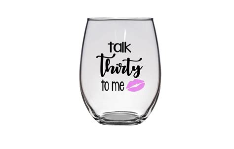 Thirty Birthday Wine Glass 30th Birthday T Thirty Af 30 Af Etsy