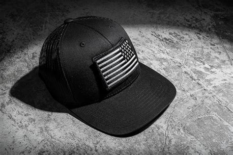 Patch Reverse Us Flag Embroidered Black