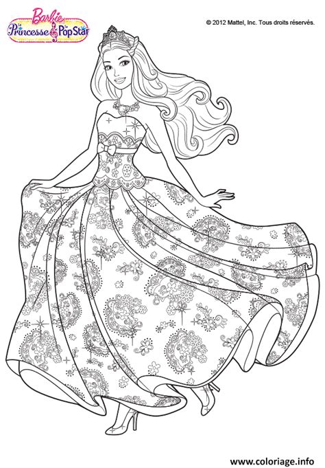 Coloriage Princesse Barbie Jecolorie