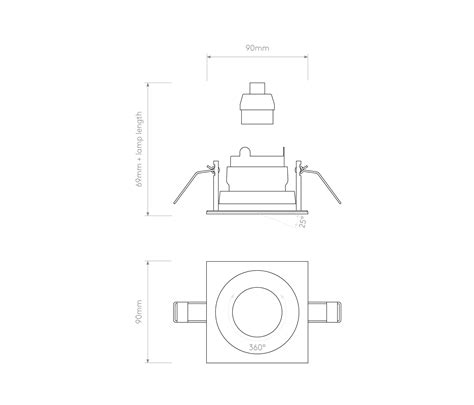 Pinhole Slimline Square Adjustable Fire Rated Matt White Architonic