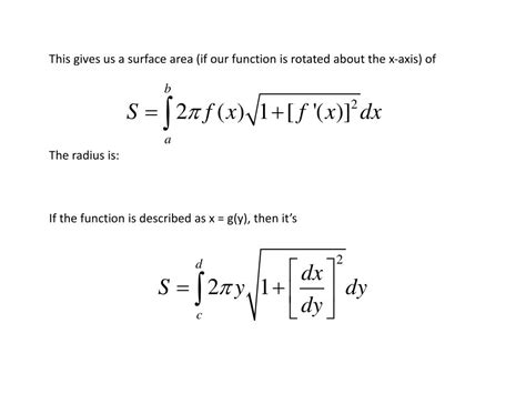 PPT - Area of a Surface of Revolution PowerPoint Presentation, free ...