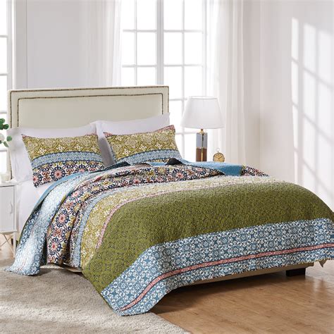 Global Trends Shelby Bohemian 100 Cotton Oversized Quilt Set 3 Piece