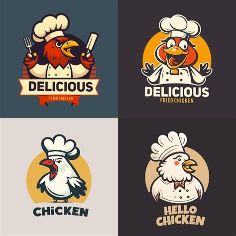 Logo De Mascotte De Chef De Poulet Frit Pour Le Concept De Restaurant