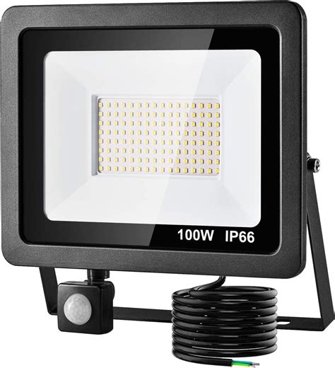 CSYY LED Floodlight 100W With PIR Sensor 8000LM Super Bright Security