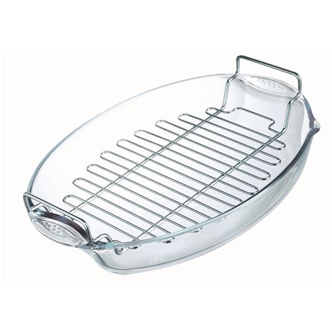 PYREX Plat ovale à four avec bec verseur et grille pas cher Auchan fr