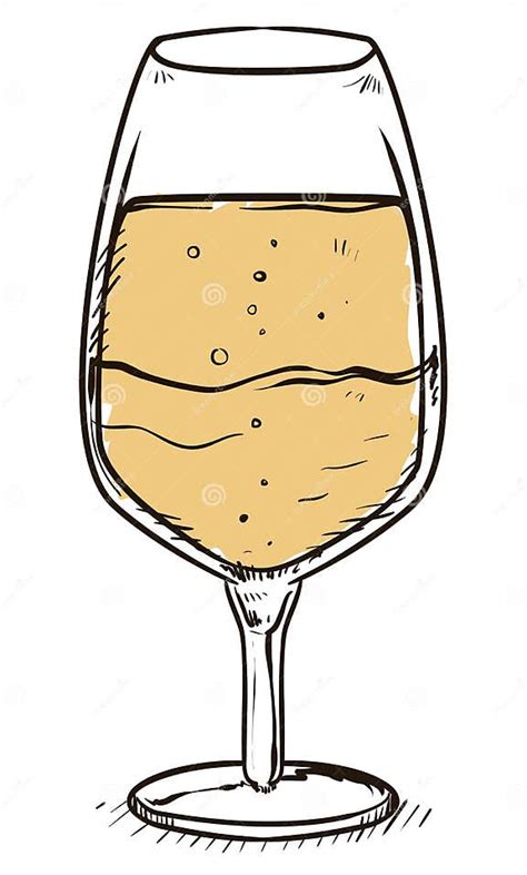 Diseño A Mano De Una Copa De Vino Con Ilustración Vectorial De Champán Ilustración Del Vector