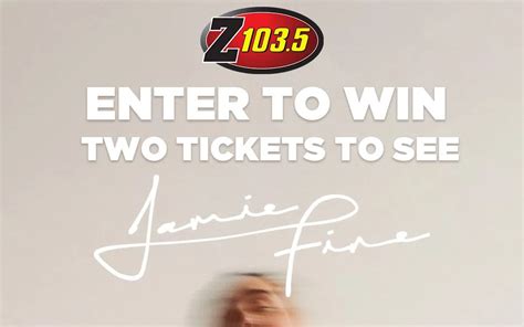 Win tickets to Jamie Fine | Z1035 - All The Hits