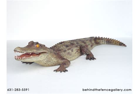 Caiman Alligator Statue - 6.5 Ft L Caiman Alligator Statue - 6.5 ft ...