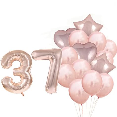 Sweet 37th Birthday Decorations Party Supplies Rose Gold Number 37