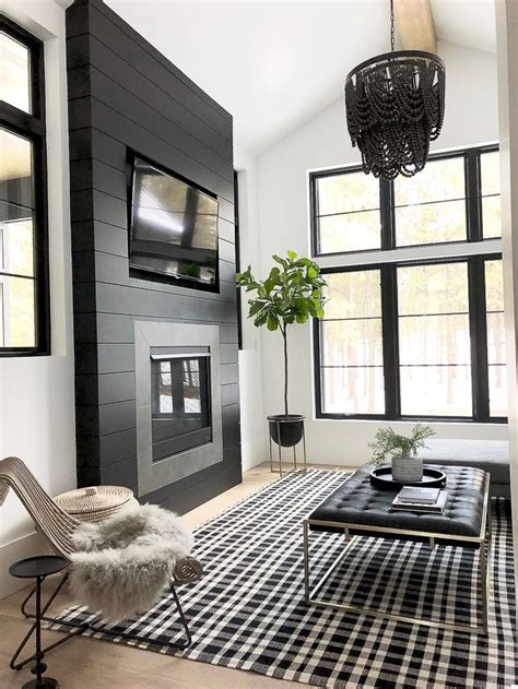 Black Shiplap Fireplace