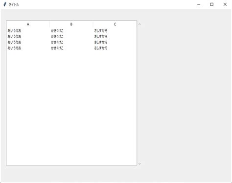 Python shift jis の3列の csv フォーマットのデータを ttk Treeview に表示する logical error