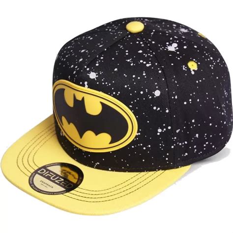 Bon Plano Preto E Amarelo Snapback Para Crian A Batman Dc Comics Da