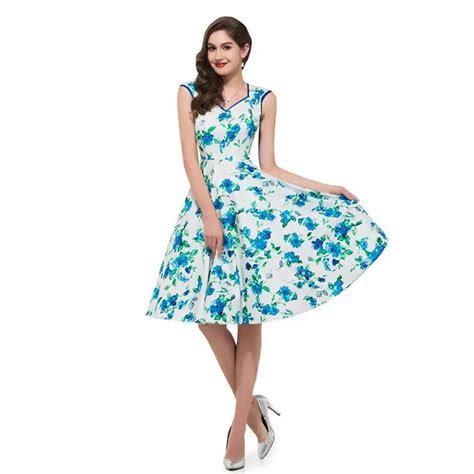 2016 Audrey Hepburn Dress Femininos Plus Size Floral Print Summer