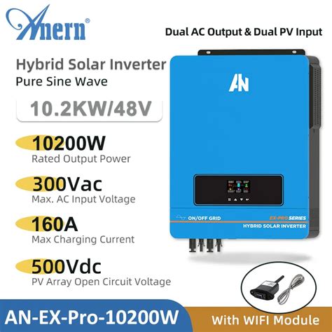 Anern 8 2KW 10 2KW Inversor Solar H Brido Controlador Mppt 140A 500VDC