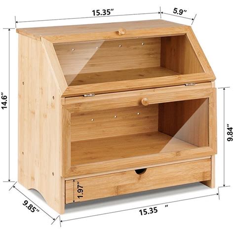 wooden bread box  drawers