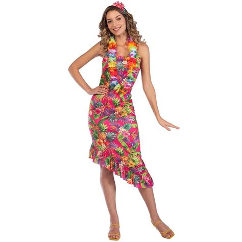 Pink Hawaiian Dress Adult Costume Party Delights