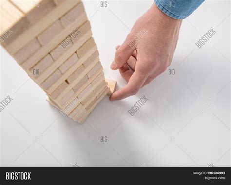 Man Playing Jenga Image And Photo Free Trial Bigstock