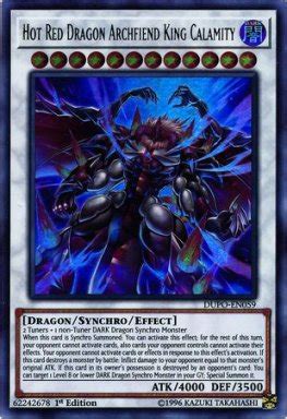 Hot Red Dragon Archfiend King Calamity DUPO EN Ultra Rare St Edition Yu Gi Wang
