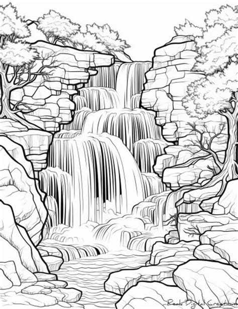 Waterfalls Coloring Pages