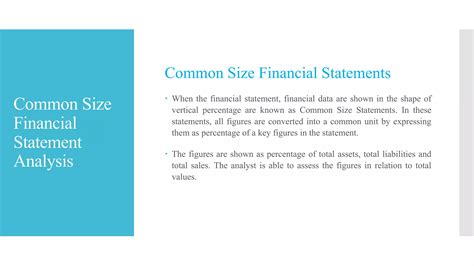 Common Size Statement Of Assets Liabilities Ppt