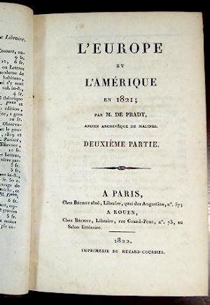 L Europe Et L Am Rique En By De Pradt Dominique Dufour