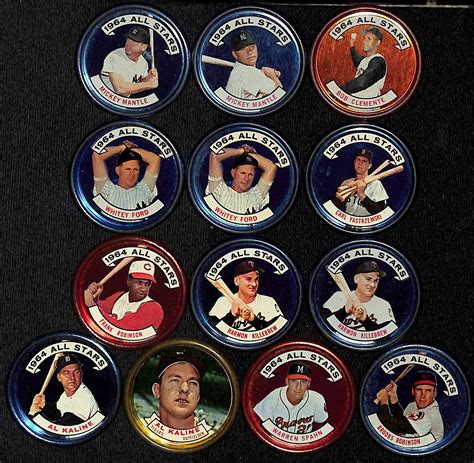 Lot Detail Lot Of 13 1964 Topps Coins W Both Mickey Mantle All Stars