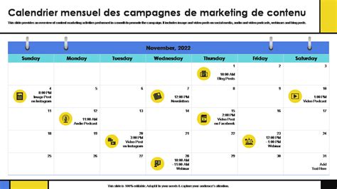 Top 7 Des Modèles De Calendrier De Contenu Mensuel Avec Des