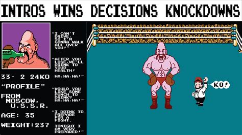 Mike Tyson S Punch Out All Intros Opponent Wins Decisions Knockdowns Quotes