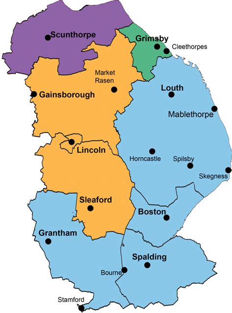 Greater Lincolnshire VCS Areas Map Lincolnshire Volunteering Funding