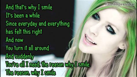 Avril Lavigne Smile Lyrics Youtube