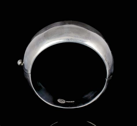 massive Mexican modernist silver hinged Bracelet — One Good Eye Silver