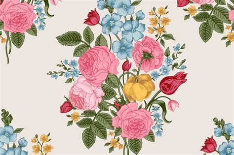 Vector Vintage Floral Pattern Set Patterns On Creative Market