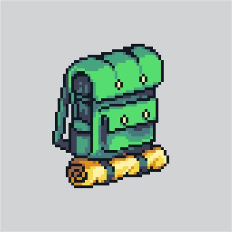 Pixel Art Illustration Backpack Pixelated Backpack Survival Camping