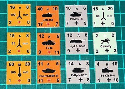 Panzerblitz Unofficial Guide Counters Set Of For Avalon Hill