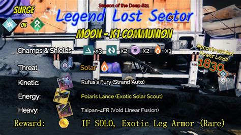 Destiny Legend Lost Sector Moon K Communion On My Arc Titan