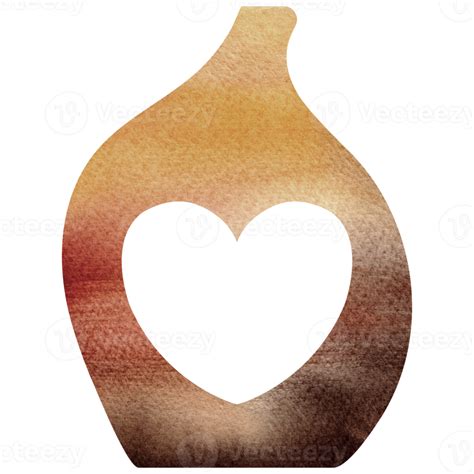 Watercolor Brown Boho Ceramic Vase 9410953 PNG