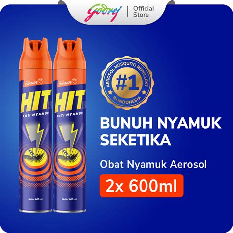 Promo Hit Aerosol Orange Obat Nyamuk Pembasmi Hama Serangga 600 Ml