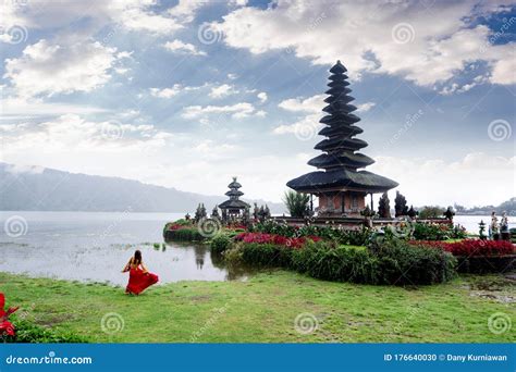 Pura Ulun Danu Temple Panorama At Sunrise On A Lake Bratan Bali