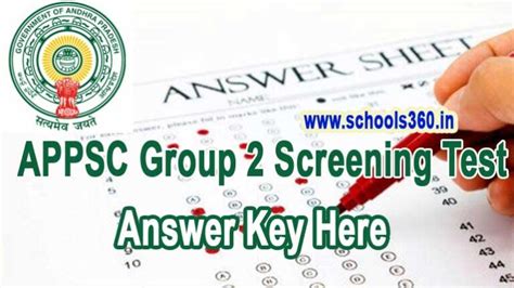 Appsc Group Answer Key Prelims Exam Response Sheet Cut Off