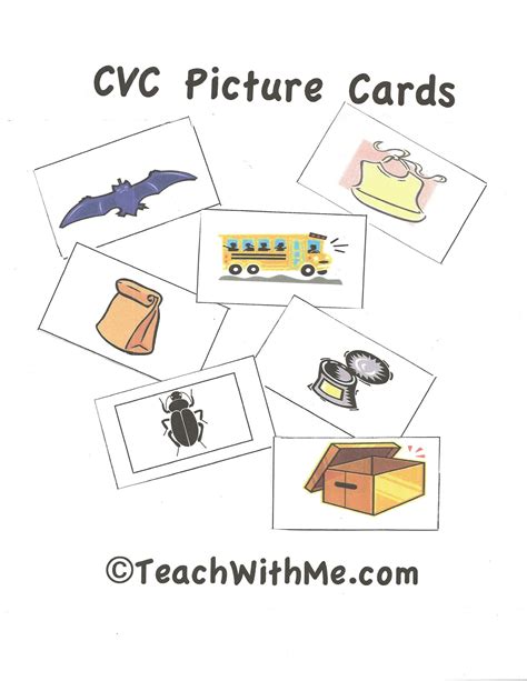 CVC Word & Picture Cards - Classroom Freebies