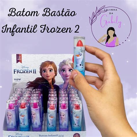 Batom Da Frozen - Batom Bastão Infantil Frozen 2 ** ENVIO IMEDIATO ** + MIMO | Shopee Brasil