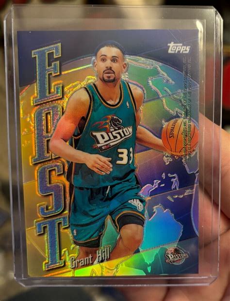 1998 Grant Hill Michael Finley East West Refractors Topps Card EW6