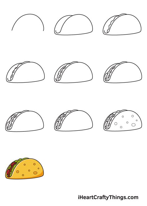 Taco Drawing How To Draw A Taco Step By Step