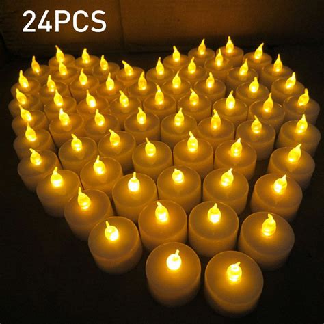 Pointerteck 24 Pcs Flameless Led Tea Lights Bulk Electric Tealight Candles Small Fake Candles