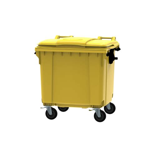 Container Pentru Gunoi 1100 L Cu Capac Plat Galben Eppm Ro