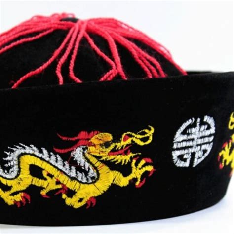 Men Chinaman Hat Dragon Qing Dynasty Emperor Tang Cap China Fancy Dress