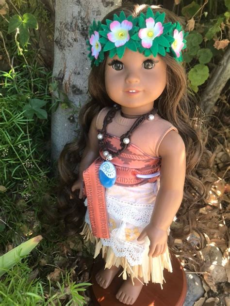 American Girl Ooak Doll As Moana Hawaiian Custom Etsy